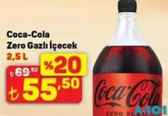 COCA COLA ZERO GAZLI İÇECEK 2,5 L